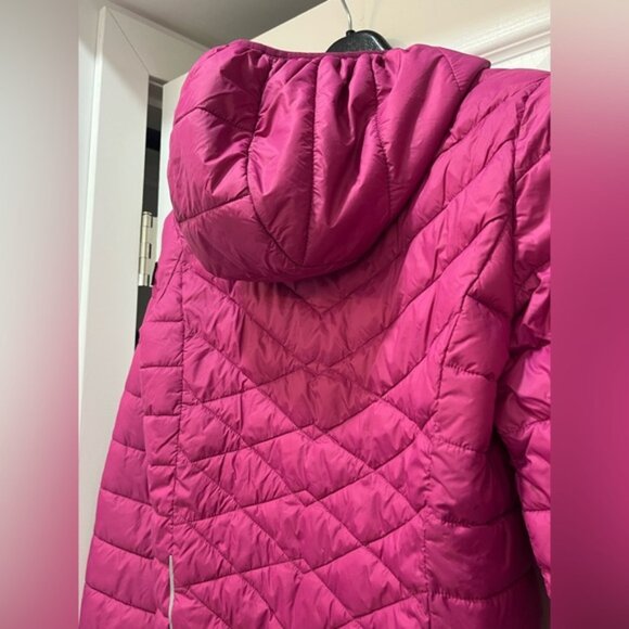 Lole Girls Magenta Lightweight Down Jacket Warm Hooded Puffer Coat Large Size - Picture 3 of 8